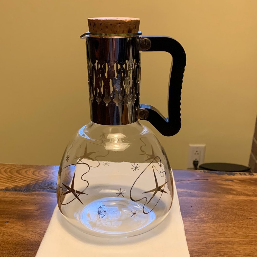 Vintage Weico Beverage Carafe Server w/ Cork Stopper